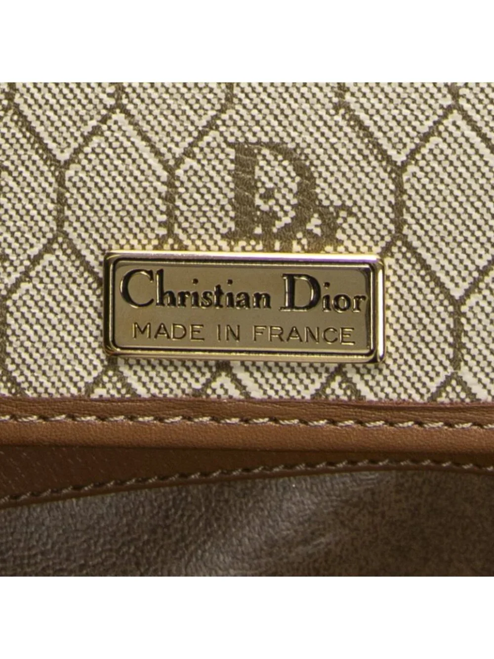 ★SOLD★ Dior Vintage Flap Clutch Beige Tan Honeycomb Canvas - Picture 10 of 10